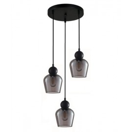 CLA-Champan2- Interior Black Smoke Glass Ellipse Pendant Lights